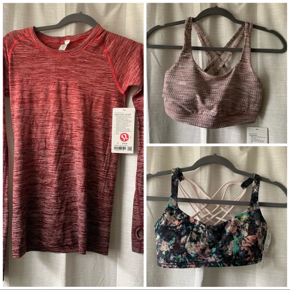 3 lululemon women’s athletic tops size 6 NWT and NWOT